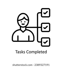 Tasks Completed vector  outline Design illustration. Symbol on White background EPS 10 File
