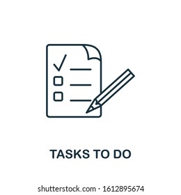 Tasks To Do icon. Line style symbol from productivity icon collection. Tasks To Do creative element for logo, infographic, ux and ui