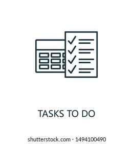 Tasks To Do outline icon. Thin line concept element from productivity icons collection. Creative Tasks To Do icon for mobile apps and web usage.