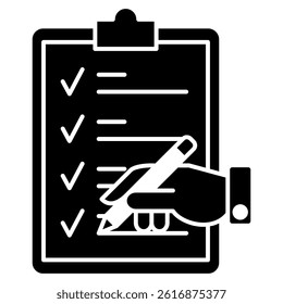 Tasks icon represented by Tasks symbol Black Filled style.