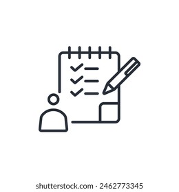 Icono de tareas. Vector.Trazo editable.Símbolo de estilo lineal para utilizar Diseño web,logotipo.Ilustración de símbolo.