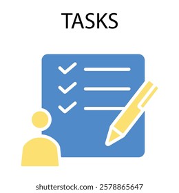 Tasks icon. vector.Editable stroke.linear style sign for use web design,logo.Symbol illustration.