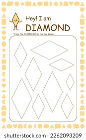 Tasks for kids. Shapes learning. Early education. Tracing worksheet for children. Preschool handwriting practice. Geometry game. Maze activity. Dashed lines play and study page book. 
