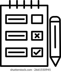 Tasks Line vector Icon Design