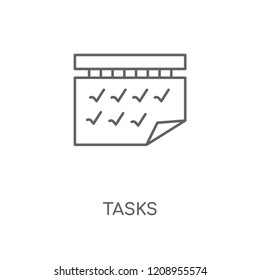 Tasks linear icon. Tasks concept stroke symbol design. Thin graphic elements vector illustration, outline pattern on a white background, eps 10.