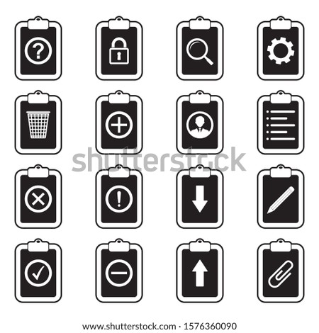 Tasks And Notes Icons. Line With Fill Design. Vector Illustration.