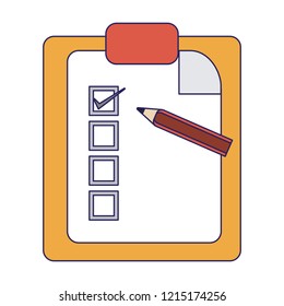 Tasks on clipboard blue lines