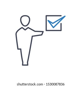 Tasks Outline Icon in Blue Gray Color
