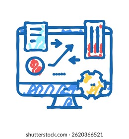 tasks planning doodle icon sketch vector. tasks planning sign. isolated symbol illustration