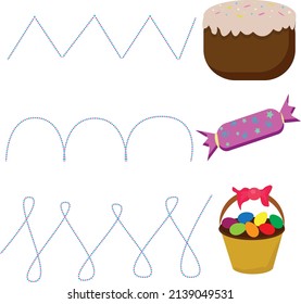 tasks for preschoolers for easter, write on the dotted line