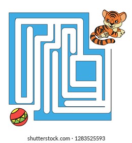 Tasks for preschoolers. Labyrinth. Path. Maze for children. Assignments. Education workbook. Vector illustration.