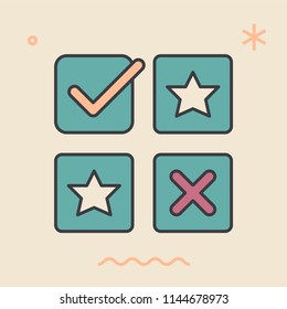 Tasks. Productivity concept. Unique and creative illustration. Flat design thin line style. Usage for e-mail newsletters, web banners, headers, blog posts, print and more.