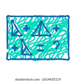 tasks with shapes doodle icon sketch vector. tasks with shapes sign. isolated symbol illustration