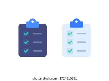 Tasks. Vector icon. Clipboard - vector icon. Clipboard icon. Task done. Signed approved document icon. Project completed. Check Mark sign. Worksheet sign. Vector illustration. Survey. Extra options.