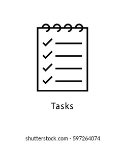 Tasks Vector Line Icon 