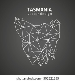 Tasmania black mosaic vector triangle outline map