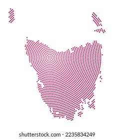 Tasmania dotted map. Digital style shape of Tasmania. Tech icon of the island with gradiented dots. Classy vector illustration.