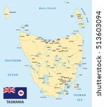 tasmania map with flag