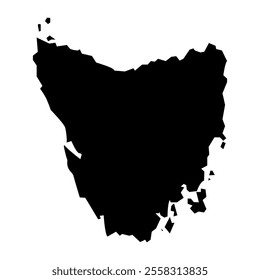 Tasmania Maps Vector Black Silhouette. Australia Country Map