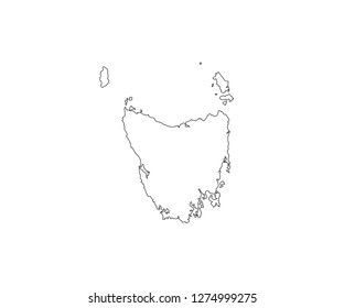 Tasmania outline map country shape Australia island