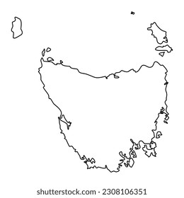 Tasmania, estado de Australia. Ilustración vectorial.
