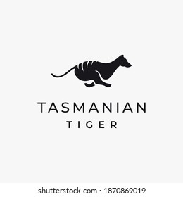 Tasmania tiger great domestic animal simple flat logo and icon design