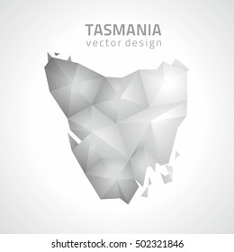 Tasmania vector grey and silver 3d polygonam map