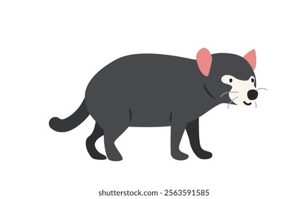 Tasmanian Devil cartoon clipart. Tasmanian Devil vector illustration in flat style. Hand-drawn wild animal concept