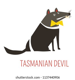 Vector de dibujos animados del demonio de Tasmania animal australiano
