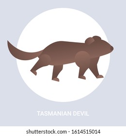 tasmanian devil icon cartoon endangered wild australian animal symbol wildlife species fauna concept flat vector illustration
