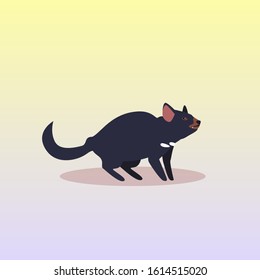 tasmanian devil icon cartoon endangered wild australian animal symbol wildlife species fauna concept flat vector illustration