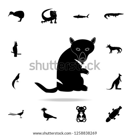 Tasmanian Devil icon. Detailed set of Australian animal silhouette icons. Premium graphic design. One of the collection icons for websites, web design, mobile app