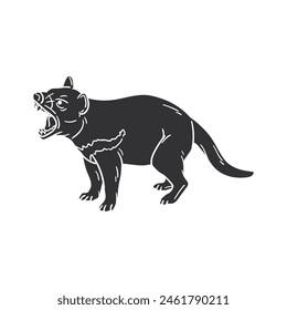 Tasmanian Devil Icon Silhouette Illustration. Animals Vector Graphic Pictogram Symbol Clip Art. Doodle Sketch Black Sign.