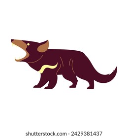 Tasmanian Devil Predator Animal Cartoon Style Illustration