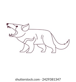 Tasmanian Devil Predator Animal Outline Illustration