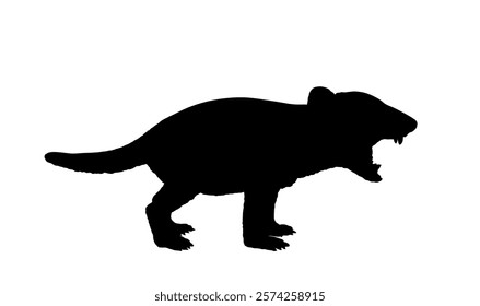 Tasmanian devil vector silhouette illustration isolated on white background.