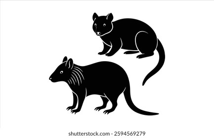 Tasmanian Devils Black Silhouette Design