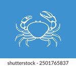 Tasmanian giant crab logo. Isolated crab on white background