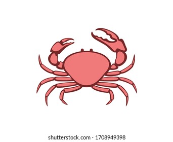 Tasmanian giant crab logo. Isolated crab on white background