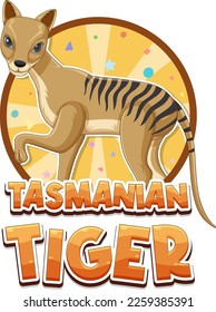 Tasmanian tiger extinction animal illustration