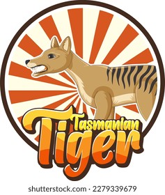 Tasmanian tiger extinction animal illustration