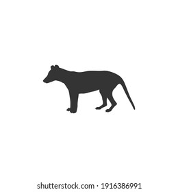 Tasmanian tiger silhouette vector on a white background