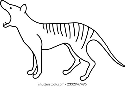 Tasmanian Tiger Tasmanian Tasmanian wolf wolf animal Outline