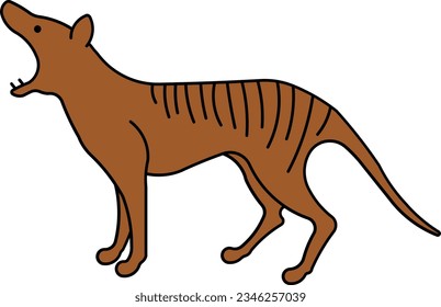 Tasmanian Tiger Tasmanian Tasmanian wolf wolf animal Outline