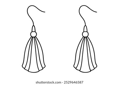 Brincos Tassel Linha Arte Ilustração de longo fluxo Tassels