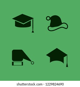 tassel icon. tassel vector icons set santa hat and graduation hat