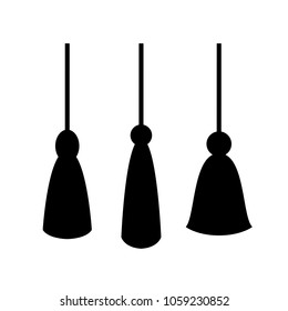 Tassel silhouette vector icon isolated on white background