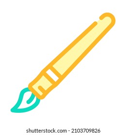 tassel stationery for painting color icon vector. tassel stationery for painting sign. isolated symbol illustration