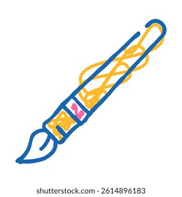 tassel stationery for painting doodle icon sketch vector. tassel stationery for painting sign. isolated symbol illustration