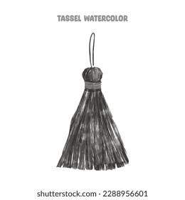 Tassel Watercolor Illustration art with colorful sketch